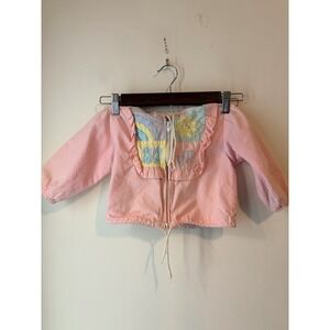 Vintage 90s Arctic Racer Pastel Jacket‎ Baby Girls 18 Months Pink Hooded Warm